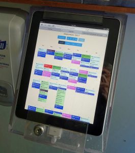 iPad in Anderson House calendar view