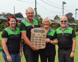 L to R Jaymee Sidel, Brent Merchant (skip), Louise Mason (lead), Allan Wood